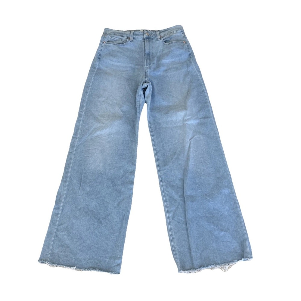 Paige Anessa Jeans Wide Leg Raw Hem 30